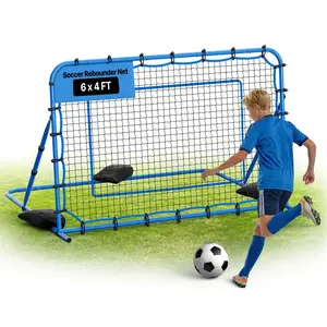 【FathersDayGift】VEVOR 6x4 ft Soccer Rebounder Net, Quick-Switch Angle Goal with Heavy-Duty Iron Frame & PE Net, Easy-Setup Training Aids for Soccer Balls Control & Passing, Ideal for Teens & Adults