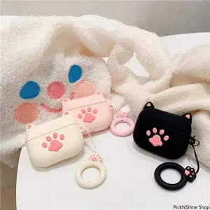 Cute Cartoon Cat Silicone Protective Cover for Wireless Headphones/Earphones, Offers Protection, Compatible with Pro 2nd Gen, 1, 2, 3 Models, Fashion Accessory