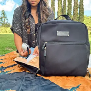 Sarah Wells Fiona Breast Pump Backpack - Hands-Free Commuter Bag | Insulated Pockets | Machine Washable (Black)