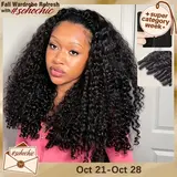 [26 inch only $119] Afterblack Burmese Curly Glueless Half Wig For Women Seamless Flip Over Drawstring Wig Wear Go Half Wig Invisible Hairline Glueless Curly Human Hair Beginner Friendly #tiktokshopstockup #SohoChic