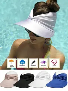 Women's Sun Protection Wide Brim Hat, Casual Outdoor Beach Sun Hat for Women & Girls, Fashion Accessories for Traveling & Beach Party