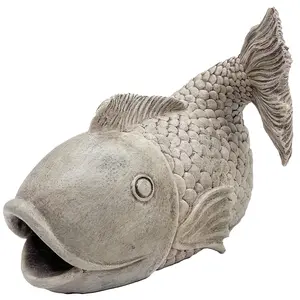 Fish Gutter Downspout Diverter, Decorative Resin Downspout Extension Splash Block for 3"x4" Downspouts, Outdoor Rain Gutter Extender Garden Yard Decor