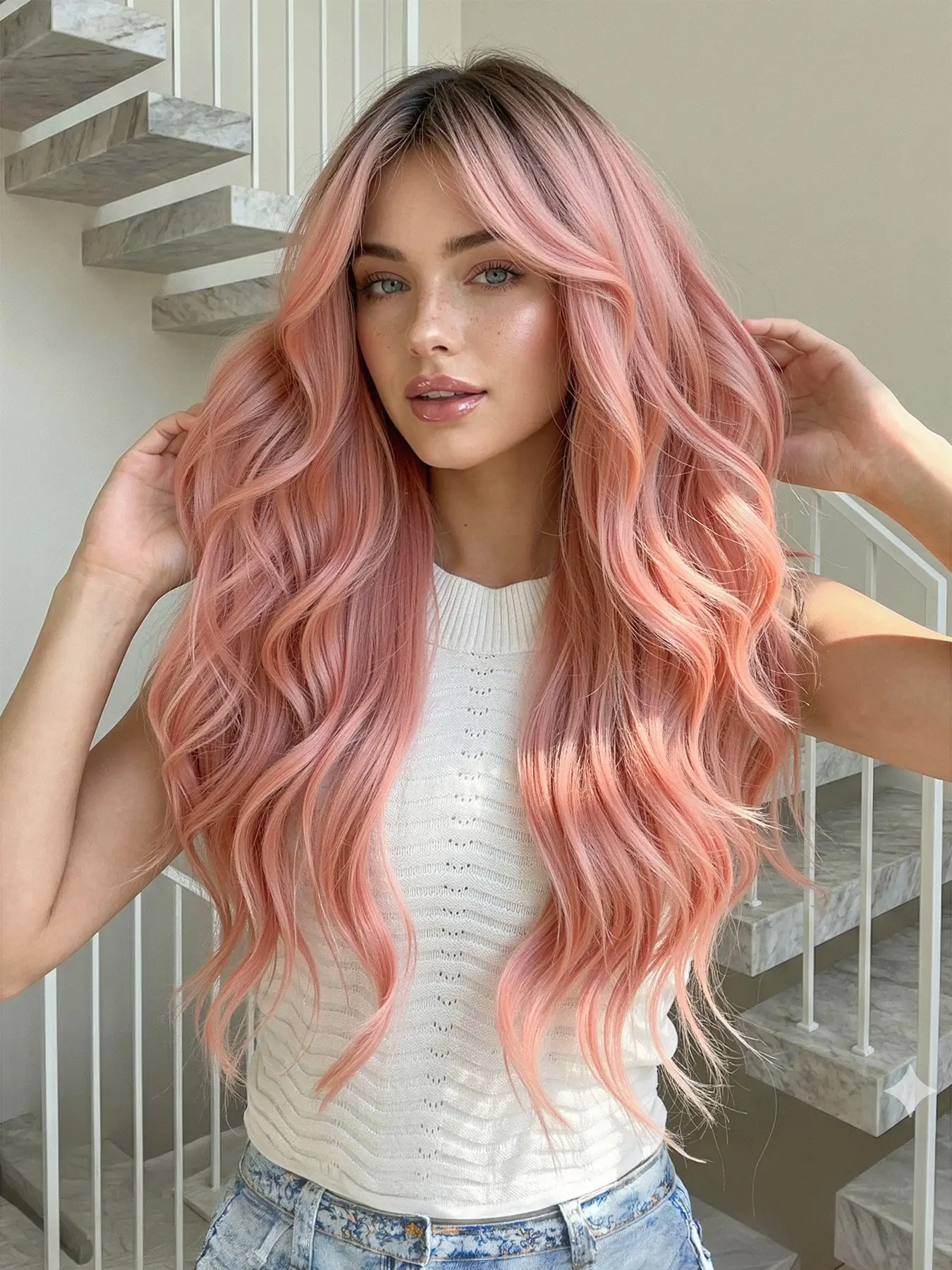 Women's Synthetic Fiber Wig, 26 Inches Long, Heat Resistant, Dyeable, Perfect for Daily Wear & Special Occasions, Synthetic Material Wigs, Synthetic Hair Wig, Synthetic Wavy Wig