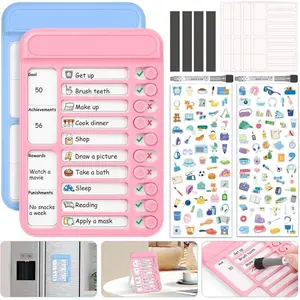2 count Dry Erase Chore Chart for ,  Checklist Board, My Chores Slider Chart  Board, Routine Chart Schedule Board Task  for  Refrigerator, Wall, Desk (Blue & )