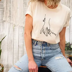 Custom Mom Shirt From Children, Personalized Mom Hands Shirt, Family With Names, Mothers Day Gift, Mom Kids Hands Tee 9