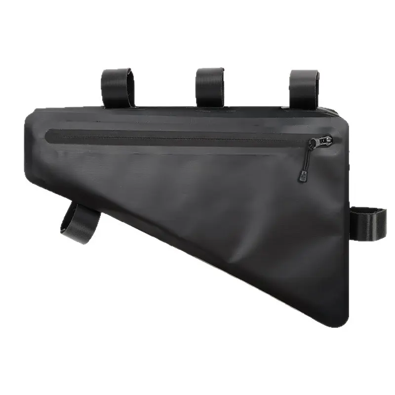 Adult Triangle Shape Cycling Top Tube Frame Bag - 500D PVC Fabric, 35x23x8cm, Adjustable Straps, 5-Point Secure Mounting, Durable, Universal Fit for Road/Mountain/Hybrid Bikes, Daily Commutes, 0.32Kg