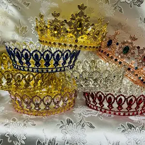 Metal crown with gemstone for Santos Yoruba religion Ochun yemaya obatala chango multi color