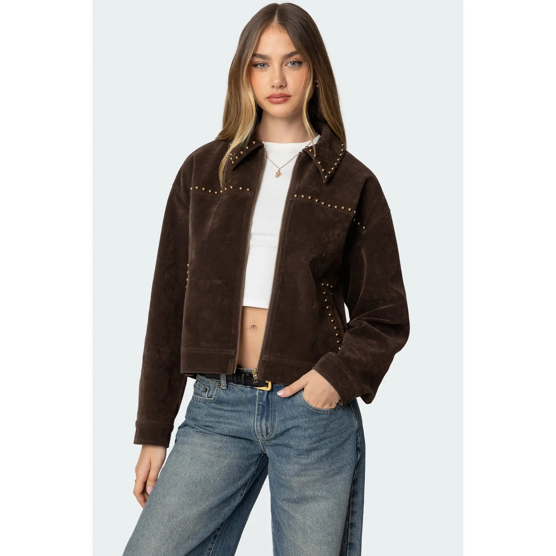 Memphis Studded Faux Suede Jacket