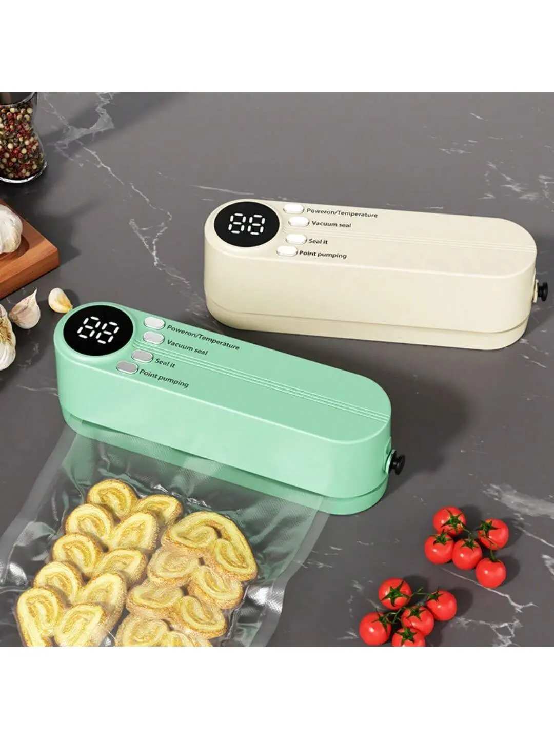1pc Multi-Functional Automatic Food Sealer, Cordless Rechargeable Vacuum Sealer，Efficient Dual ，Sealers with Digital Display，Snack Bag Sealing, External Suction & Inflation,  Multiple Functions for Food Preservation, Keep Food Fresh Longer