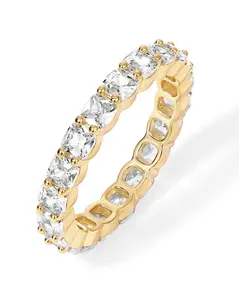 PAVOI 14K Gold Plated Rings with Cubic Zirconia Love - 4mm Stackable for Women - Gold Rings