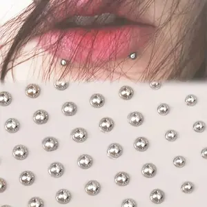 Waterproof Self-Adhesive Fake Piercing Stickers Set, 1 Sheet/180 Pieces, Suitable for Lips, Eyebrows, Nose Wings, Navel, Temporary Body Jewelry, Sticker Tattoos