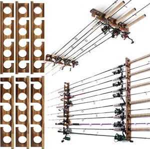Holds Up to 12 Rods Fishing Pole Racks Wall or Ceiling Mounted Holders for Garage Storage Organizer Gear Equipment Gifts