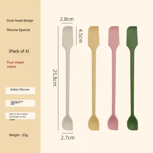 2-Pack (8-Piece) Dual-Head Silicone Spatula Set | Multi-Use Kitchen Scraper & Spoon