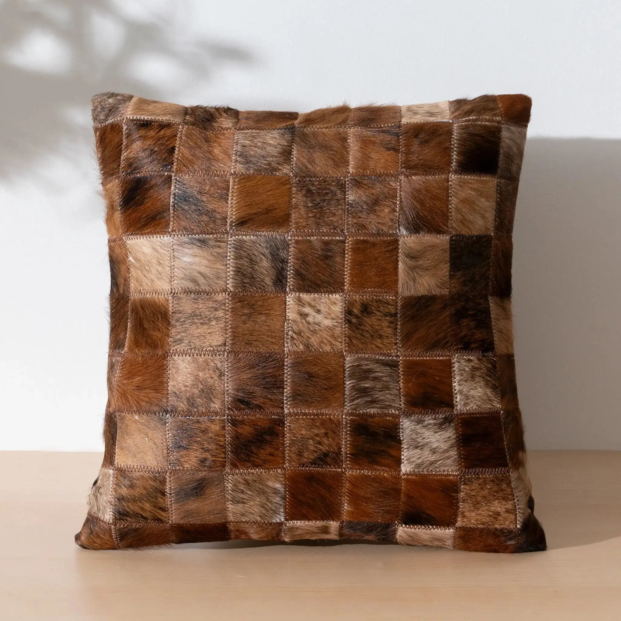 Brindle Cowhide Patchwork Pillow