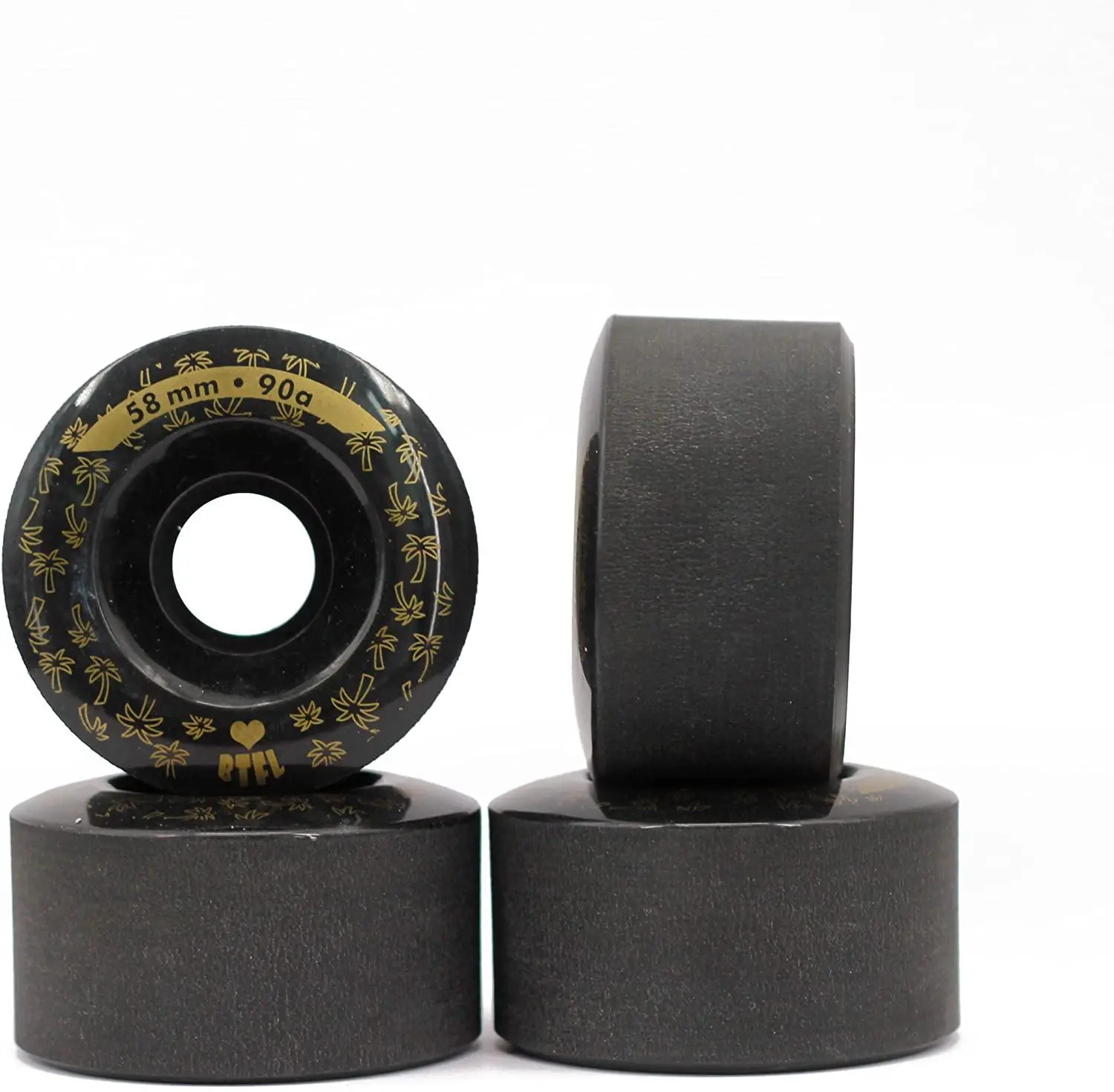 BTFL 90A Indoor/Outdoor Wheels 57 MM x 32MM Black Hybrid Trick Wheel Set for Roller Skates  or skateboard  Indoor Outdoor serDurable Polyrethane for Smooth Ride - Skateboard Setup