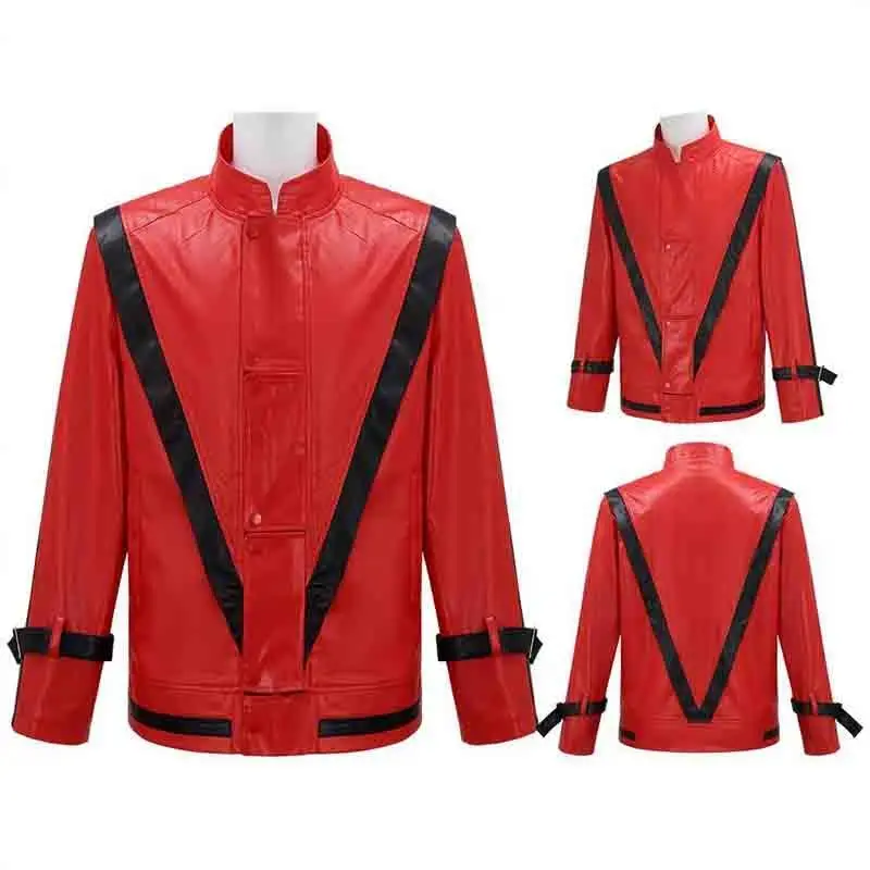 Michael Jackson Jacket in Thriller MTV Red England Retro Leather Collection Outwear
