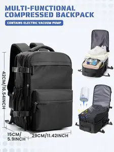 COOWOZ Travel Vacuum Compression Backpack, Airplane Personal Item Carry-On Bag, Luggage Backpack for Men and Women, Perfect for Long Journeys, Gift for Holidays, Size 42x29x15cm