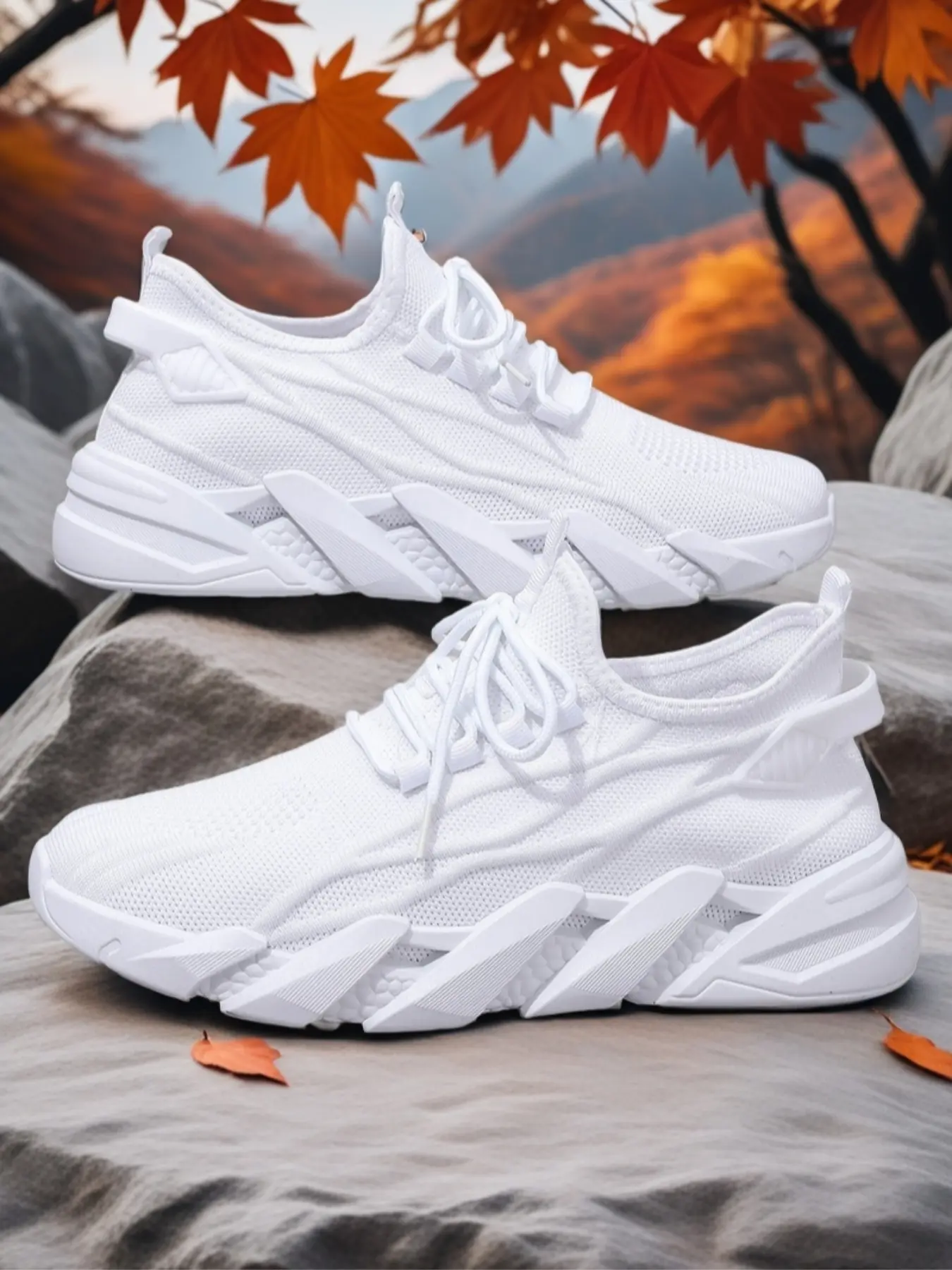 Men's Casual Sports Shoes, Shock Absorbing PVC Sole, Round Toe Low Top Design, All-Season, Comfortable & Durable, Solid Color Sneakers, Mesh Breathable Sneakers, Lace up sneakers, Lowtop Casual Sneaker