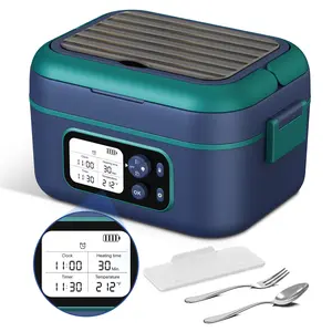 360° Surround Heating Cordless Lunch Box 24000mAh with Memory Function & Intelligent Timer Portable Insulated Food Warmer for Daily Meal Prep