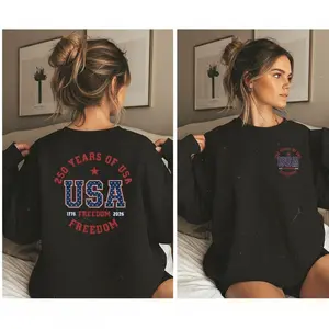 250 years of the USA Sweatshirt, America 1776-2026 Hoodie Crewneck, Graphic Sweatshirt Long Sleeve Tops