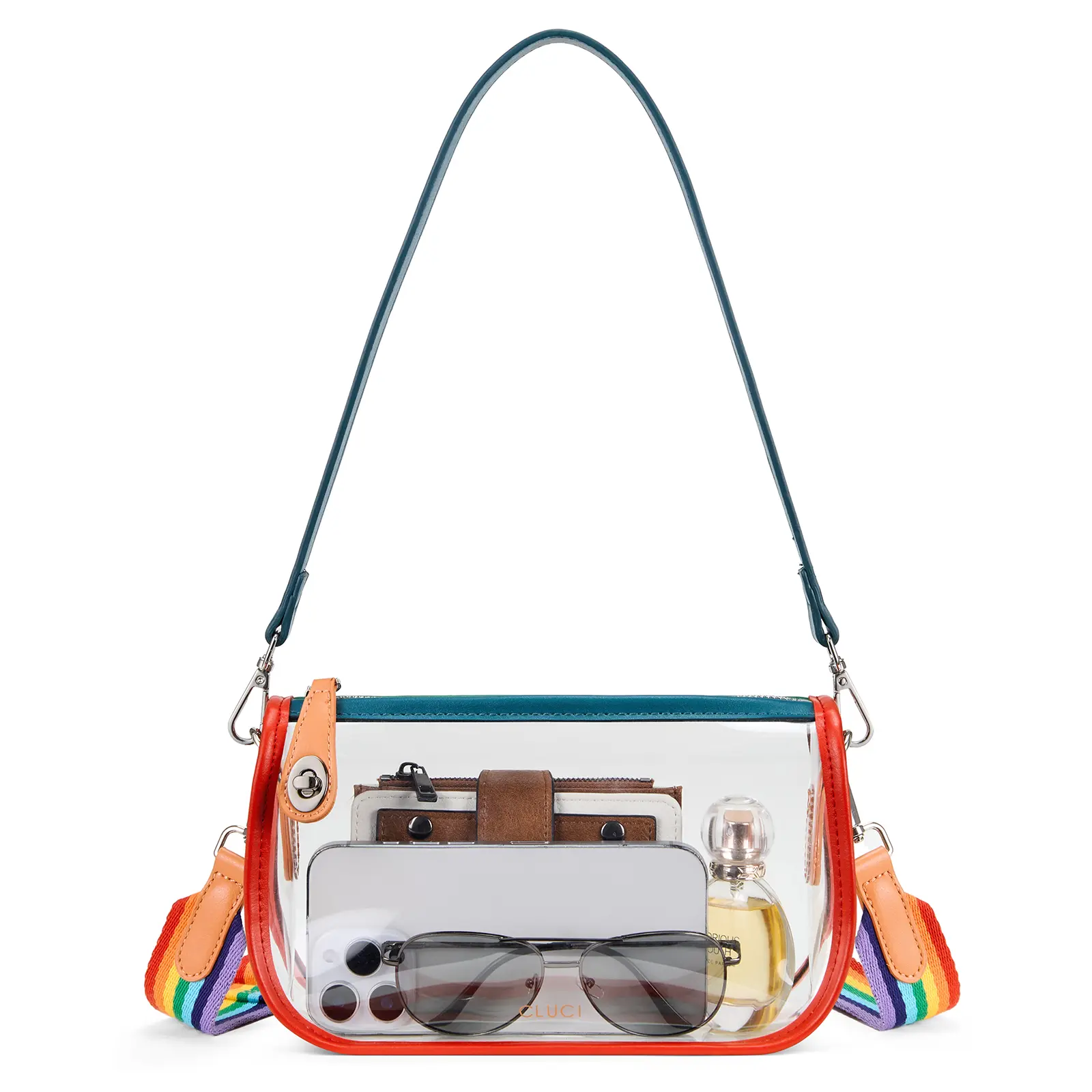 CLUCI TikTokShopSummerSale Clear Bags for Women,Small Clear Purse,Clear Crossbody Bag,Clear Shoulder Bag for Concerts Sports Events Festivals