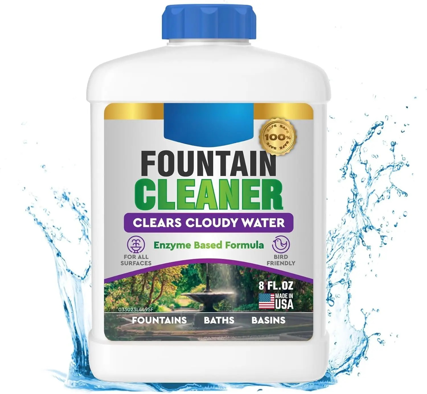 Fountain Cleaner and Clarifier for Outdoor and Indoor Fountains  Safe for Plastic, Metal, Glass and Stone (8oz)