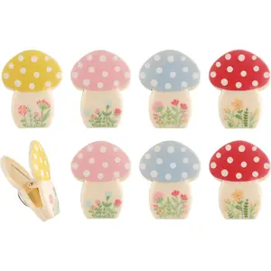 Cute Bag Clips - Magnetic Snack Clips for Airtight Food Storage, Spring Mushroom Design, Pack of 8
