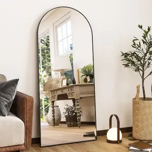 56"x21"Full Length Mirror Arch Floor Mirrors with Aluminum Alloy Frame Free-Standing Wall Mounted or Leaning Large Bedroom Dressing Mirror Modern & Contemporary Decor for Home