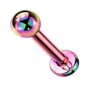 16G Rainbow PVD Titanium Labret - External Threading