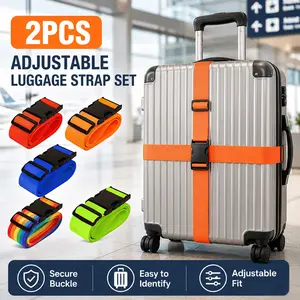 2 Pack Thickened Luggage Straps 73"Long Belts Keep Suitcase Secure While Traveling, Adjustable Belts, Bag Premium Accessory,Non-slip Luggage Tie,Quick-Release Buckle,Heavy Duty Travel Packing Straps,Travel Accessories,for backpacks,luggage bag, golf bag
