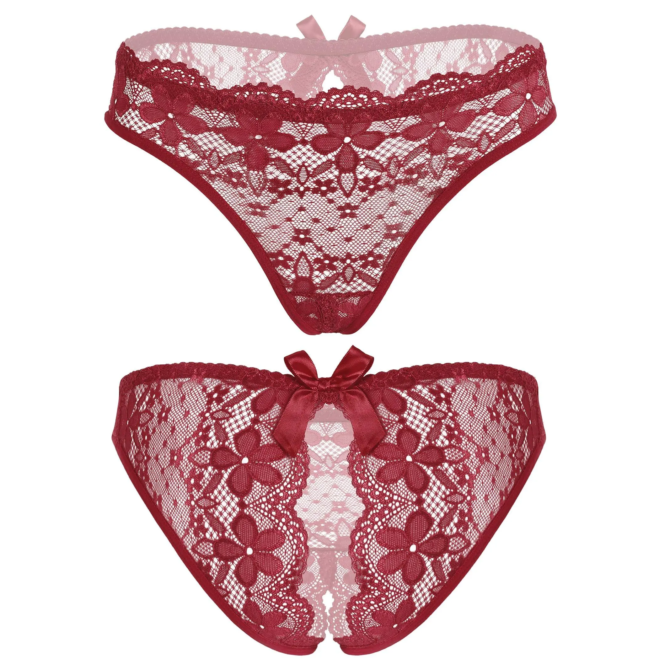 Avidlove Women Lace Panties Floral Lace Briefs Sexy Hollow Out Bow Underwear 1-4 Pack