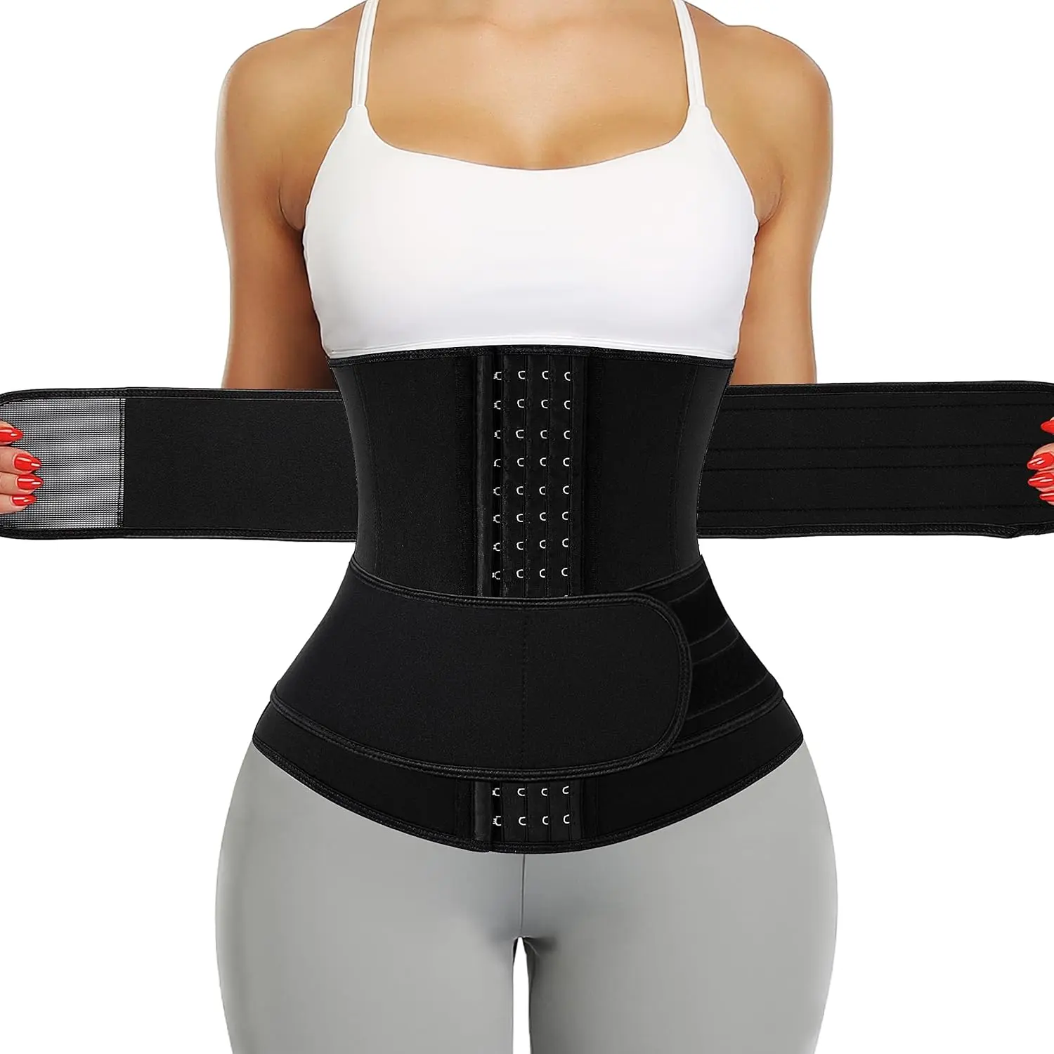 Neoprene Sauna Waist Trainer Corset Sweat Belt for Women Compression Cincher Band Workout Fitness Back Support