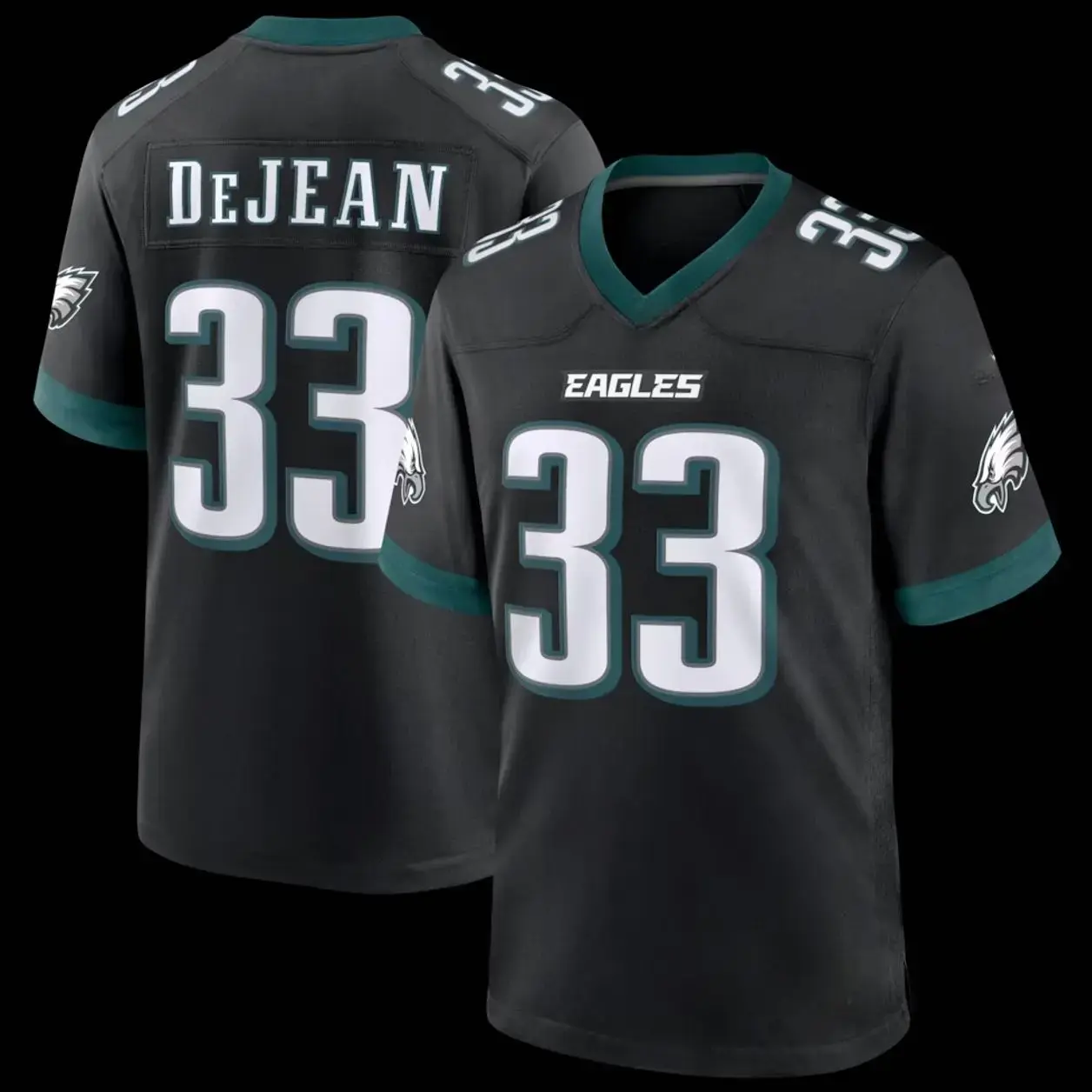 DeJean #33 Inspired Football Jersey, Philadelphia Black Alternate Player Style Game Jersey, American Football Fan Shirt, Unisex Sports Apparel, Game Day Streetwear Outfit, Gift for Football Fans