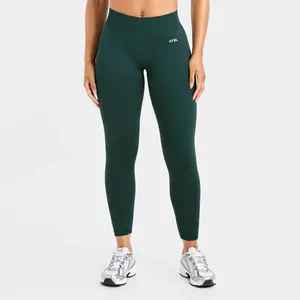 (With Logo) A.Y.B.L Adapt Seamless Leggings True Mid-Rise V-Back Waistband Engineered Scrunch Knit Enhanced Glute Contouring Comfortable Fit
