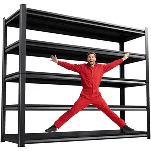 Garage Shelving 3000-Pound Heavy-Duty Adjustable Metal Shelving 5-Tier Utility Rack for Basements & Industrial Use Sturdy Black Finish