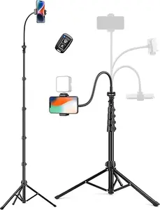 86-inch Aluminium Selfie Tripod Stand with Flexible Gooseneck & Remote - Mobile Phone Accessory for iPhone, Android Smartphones, Accessories