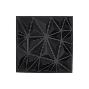 【Summervibes】3D Wall Panels 33-Pack 11.81 x 11.81'' PVC 32 Sq.Ft Coverage Diamond Matte Black, Modern, Luxurious