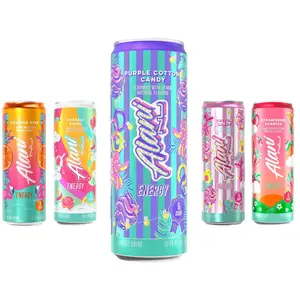 Alani Nu Energy Drink Variety Pack - Purple Cotton Candy, Cotton Candy, Orange kiss, Strawberry Sunrise, Sherbet Swirl - 2 Cans Each Flavor ( 10 Cans )