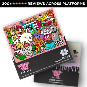 What The Puzzles – Dirty Doodles I 1000 Piece Jigsaw Puzzle for Adults, Premium Funny Gift, Non-Glare Puzzle with Hidden Details
