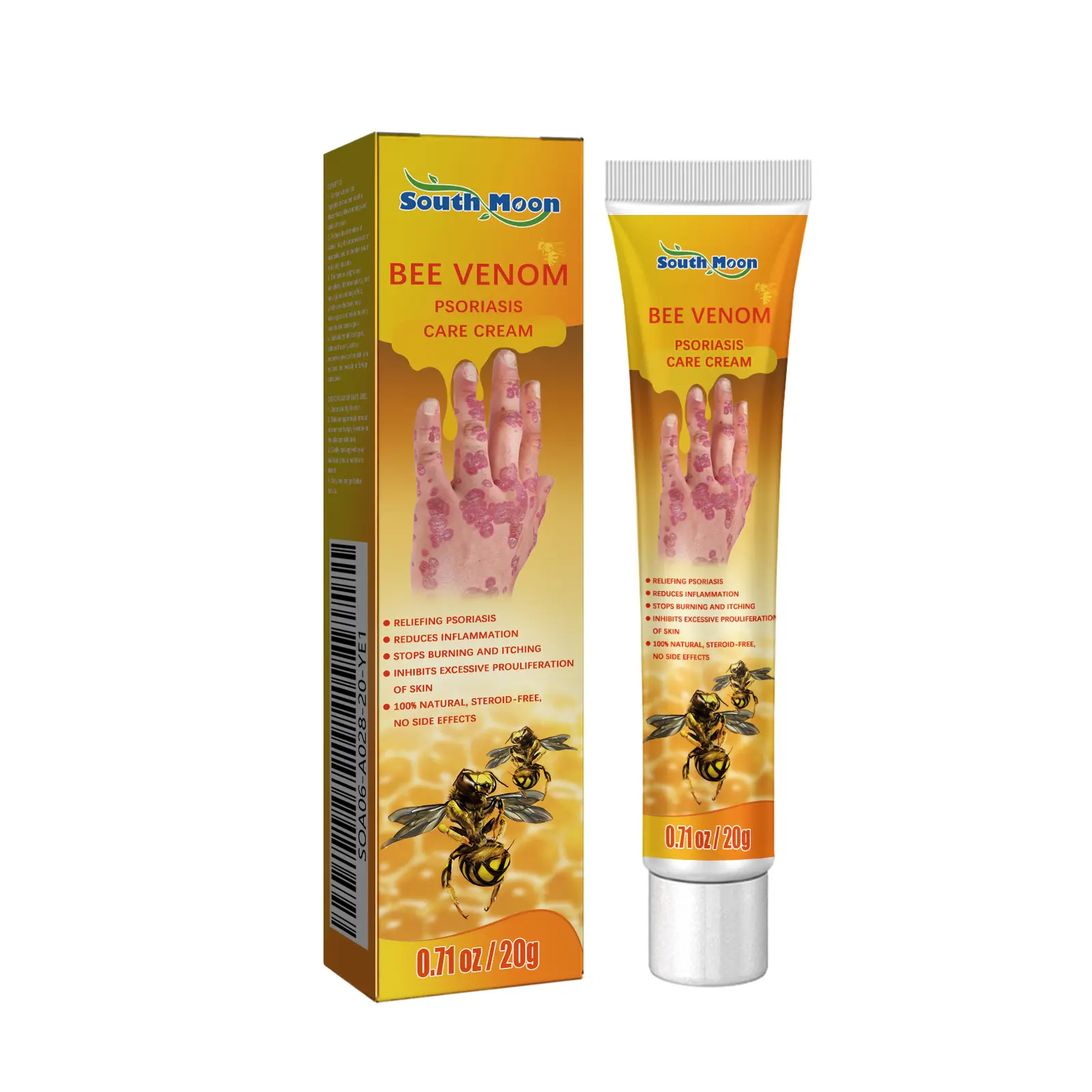 South Moon Bee Venom Skin Repair Ointment, Cooling Soothing Ointment, Eczema Relief Cream, Psoriasis Treatment Cream for Itching Relief, Skin Repair, Fungus Control & Bacterial Inhibition
