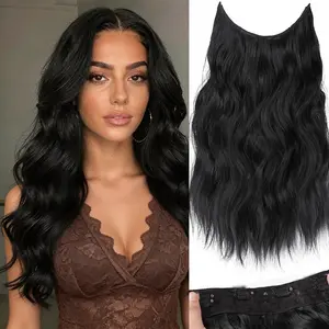 [Plodon]  16-inch Comfortable Invisible Hair Extensions — A hair volume booster; lightweight and breathable in one piece, secure with 4 clips to prevent slippage, gentle and non-damaging to hair.