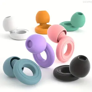 1-Pair Soft Silicone Swimming Earplugs Set with Spare Parts, Skin-Friendly Noise-Reducing Sound Insulation Earbuds for Sleeping, Travel Use