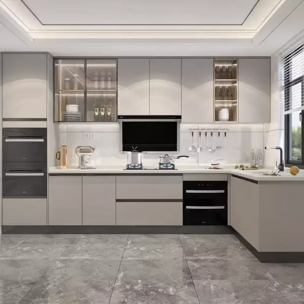 Kitchen cabinets kitchen cabinets custom household quartz countertops stove cabinets cabinets integrated decoration