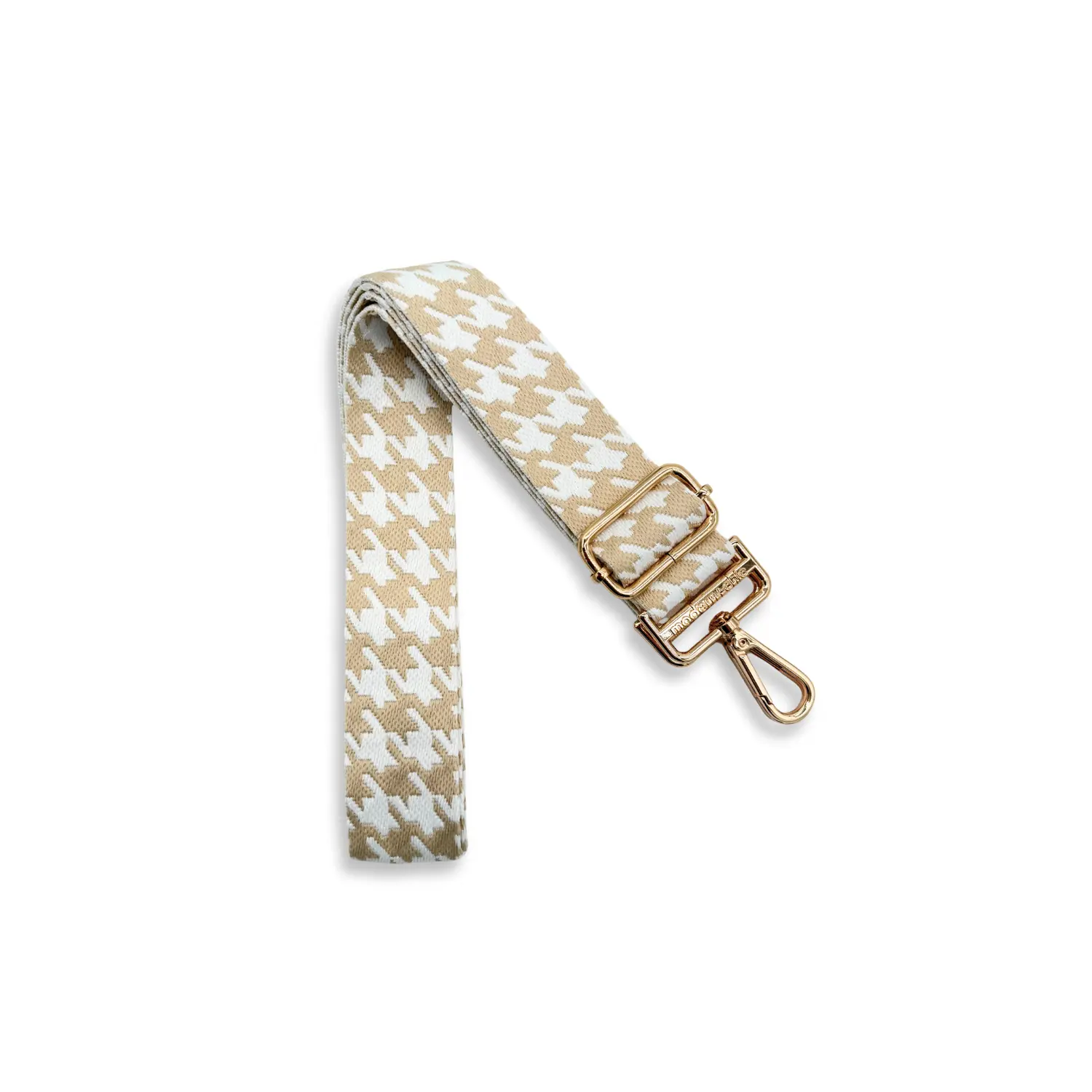 Neutral Houndstooth Adjustable Bag Strap, Polyester Material, Adjustable Length, Textured Look, Purse Shoulder Bag