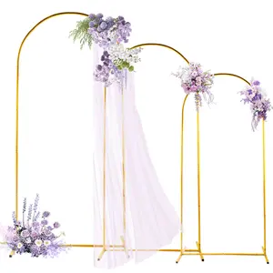 Golden Arch Kits, Adjustable & Portable Background Stand for Party Wedding Garden Balloon Decor Flowers Arches (6FT+6.6FT+7.2FT）