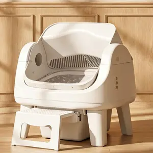 PetPivot AutoScooper 12 Lite Open-Top Self-Cleaning Cat Litter Box – Sealed Waste Drawer, Includes Trash Bags & Entry Step