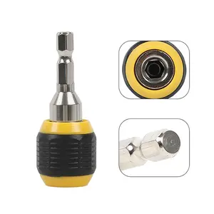 bit 60mm Keyless Drill Chuck Screwdriver Impact Driver Adaptor 1/4 '' Pop-up Hex Shank Drill Bit Tool Quick Change Convertor Adapter Drill Bit Extension
