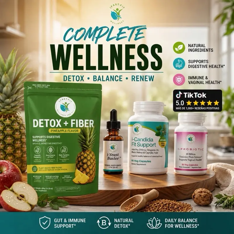 IFastFit Women's Ultimate Gut Cleanse Bundle - Natural Dietary Supplement with Candida Support, Fiber, Vitamin for Women's Healthcare & Nutrition Needs