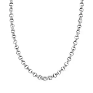 Stately Steel Multi Circle Link Necklace