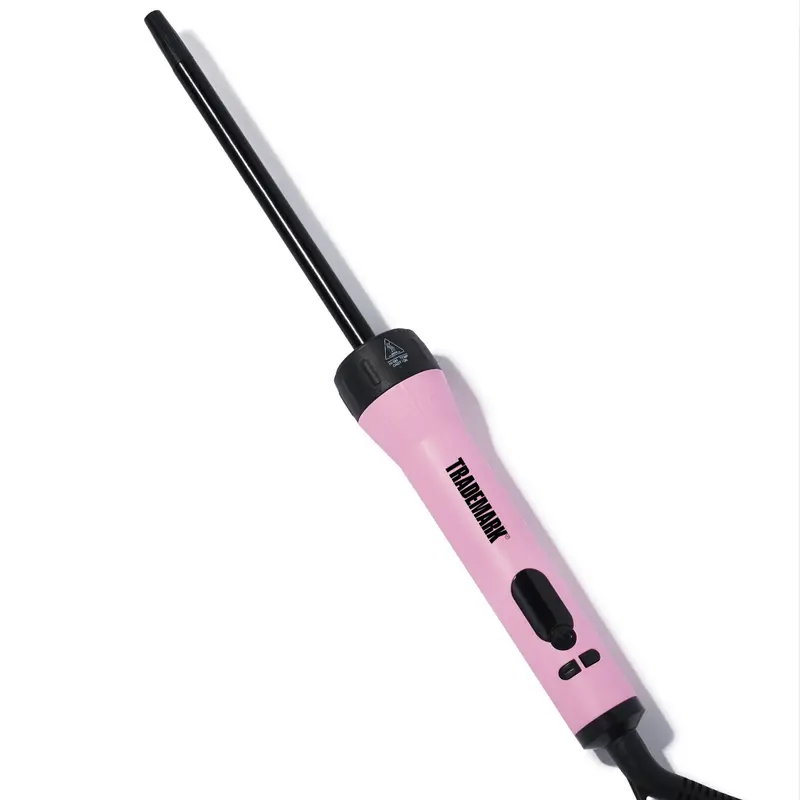 Trademark Tiny Curling Hair Wand Ceramic Barrels Tight Curls Pink Dual Voltage Mood Interchangeable Hair Iron